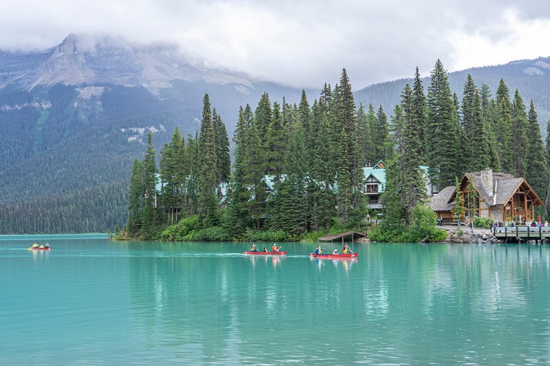 Canoeing in a lake
